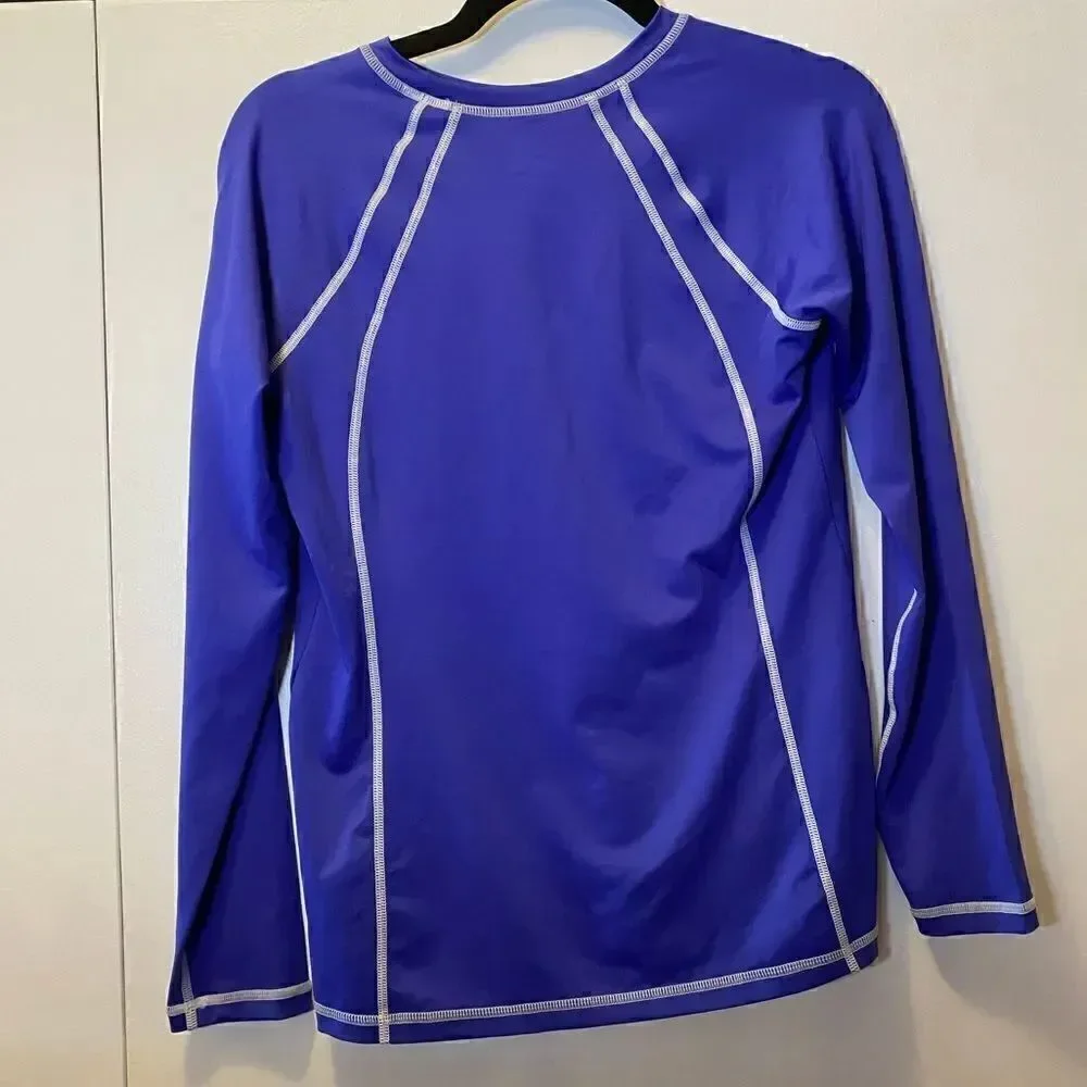 NIKE Swim Hydro Rash Guard UV Solid Long Sleeve Shirt NESS5300 Purple Women’s M